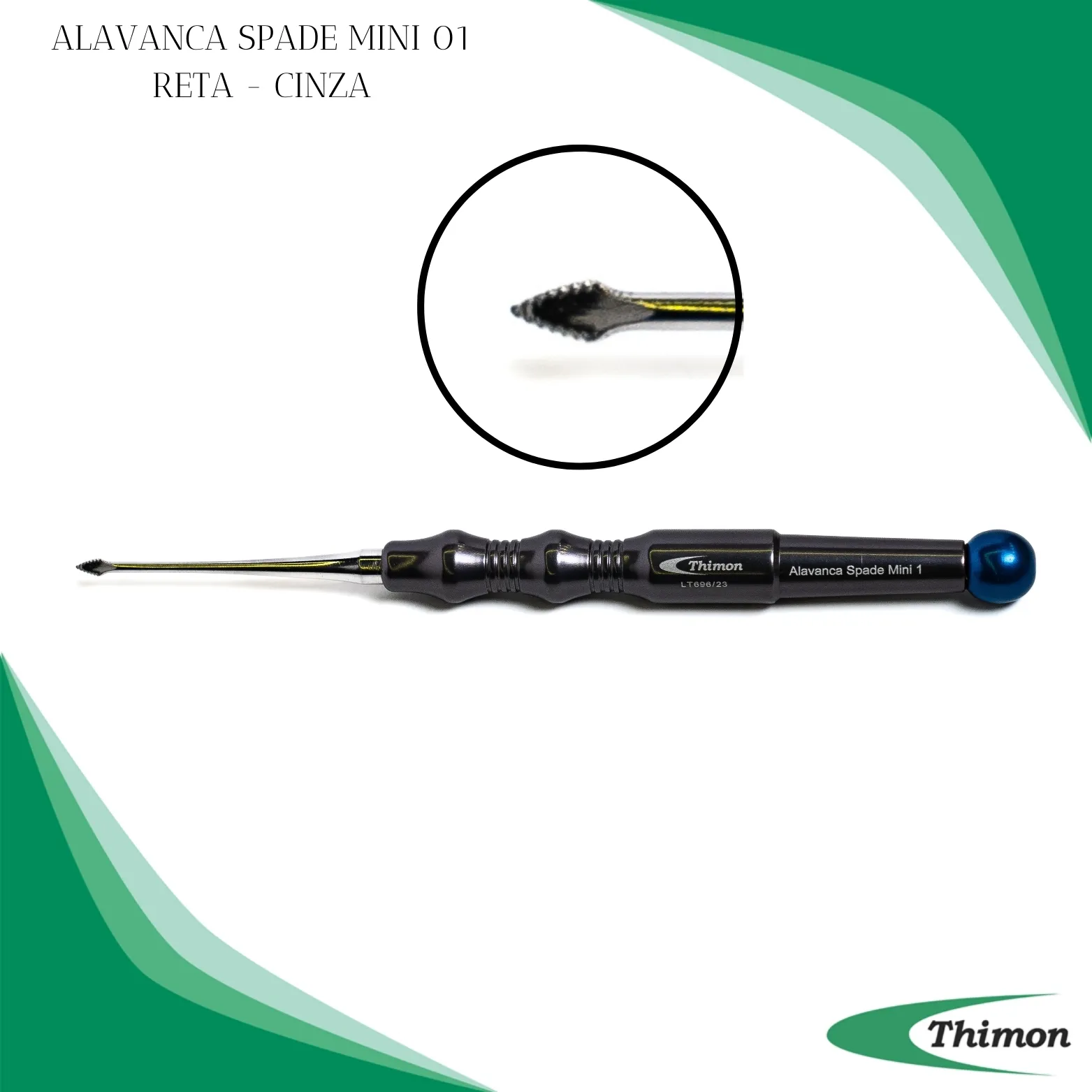 ALAVANCA SPADE MINI 01 RETA CABO CINZA