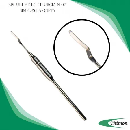 BISTURI MICROCIRURGIA N 02 SIMPLES BAIONETA