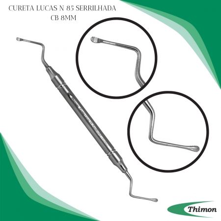CURETA LUCAS N 85 SERRILHADA CABO 8MM