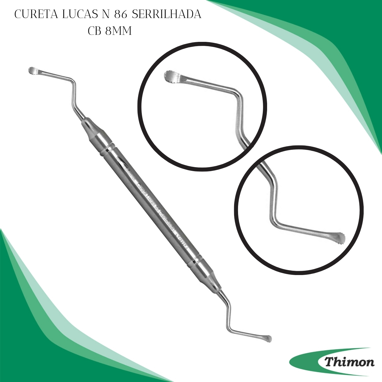CURETA LUCAS N 86 SERRILHADA CABO 8MM