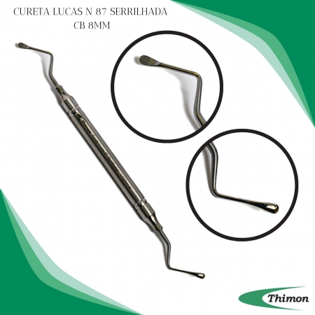 CURETA LUCAS N 87 SERRILHADA CABO 8MM