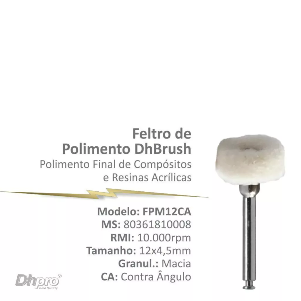 FELTRO COMPACTO EM DISCO PARA POLIMENTO 12MM CA