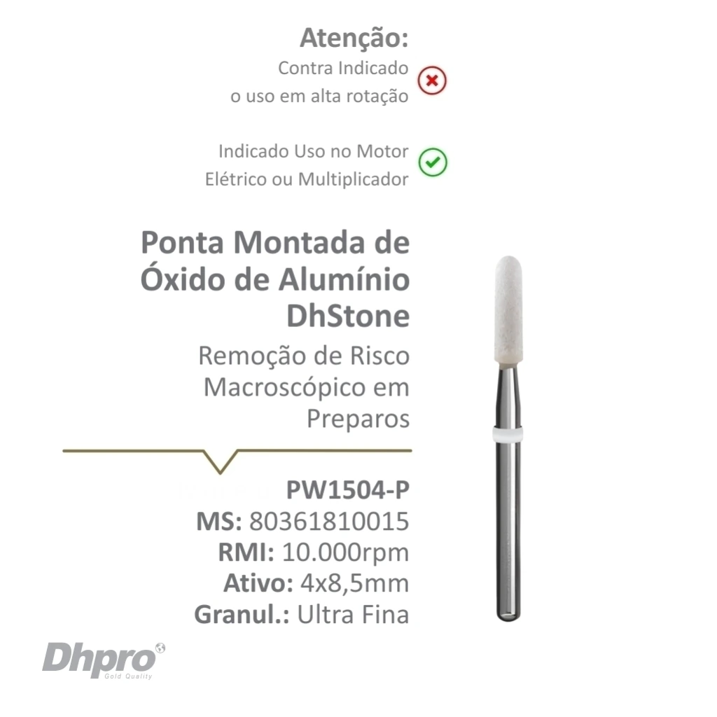 Pedra DhStone White (Arkansas) PW1504P – Cilíndrica de topo arredondado (FG)