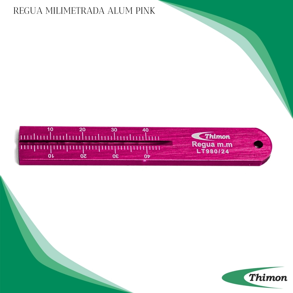 Régua Milimetrada de Alumínio Pink