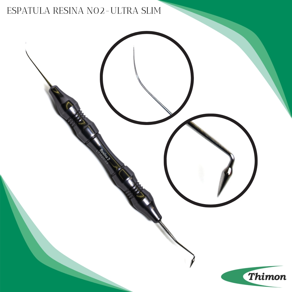 Espátula para Resina Nº 02 Ultra Slim, Cabo Cinza
