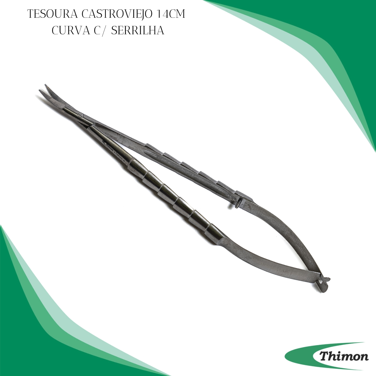 TESOURA CASTROVIEJO 12CM CURVA CABO REDONDO